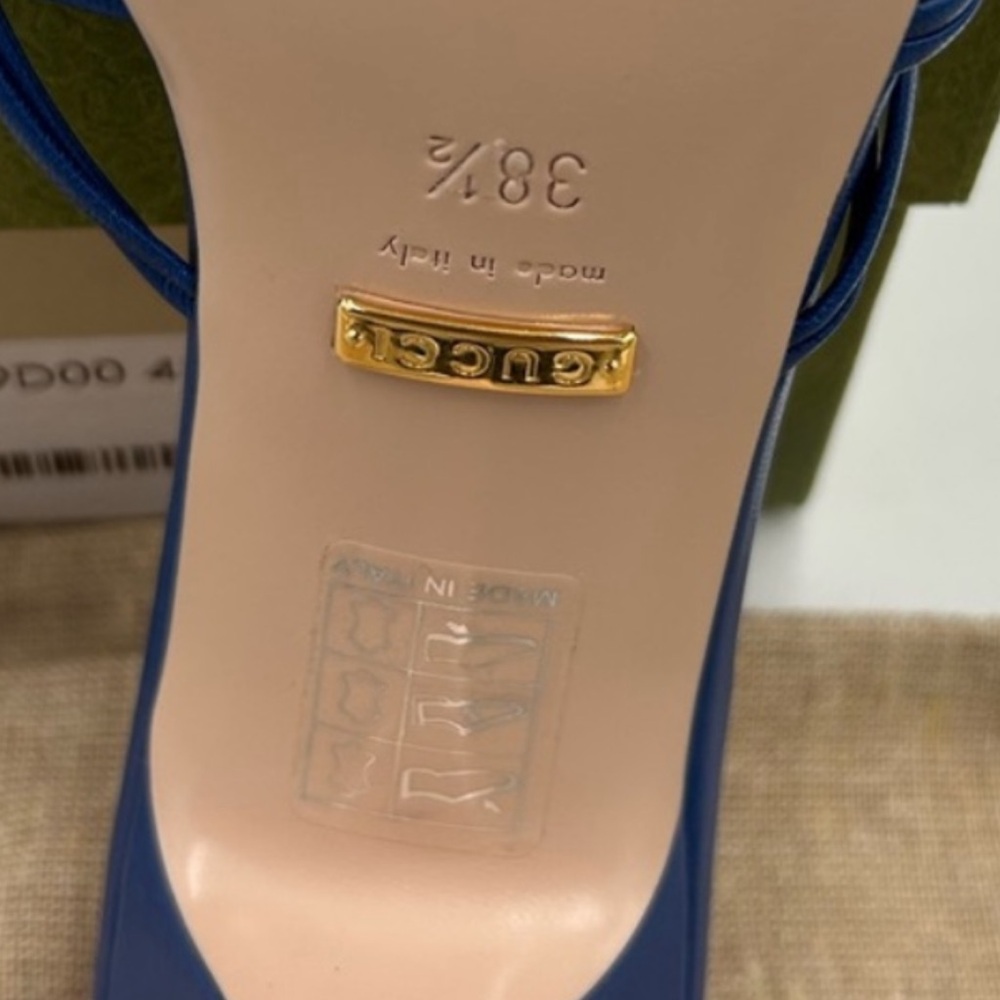 Gucci Women's crystal GG Blue Mules. Size 38.5 - Picture 4 of 6